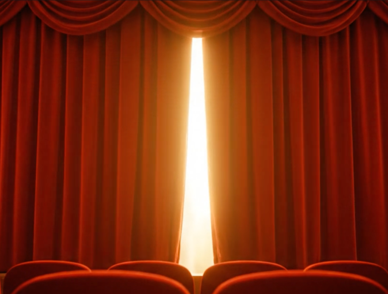 Medium roter vorhang